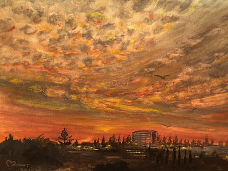 "明ける空” "Sky at dawn"