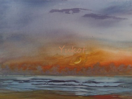 "昇お月様” "Crescent Moon"