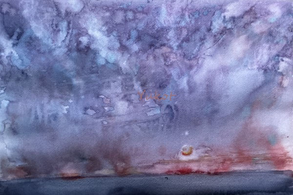 "昇お月様と木星” "Moonrise and Jupiter"