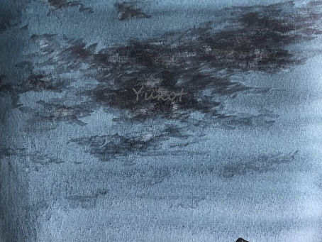 "お月様と金星” "Moon  and Venus"