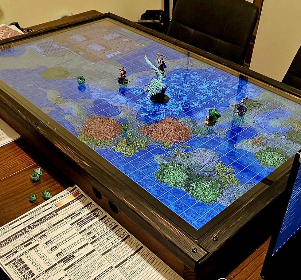 Eye-level view of a Digital Map Display Case showcasing an impressive LED TV