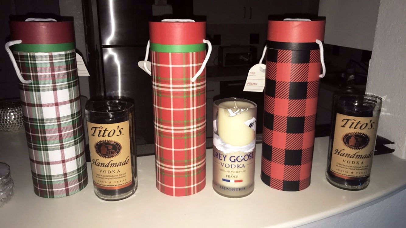 Liquor Bottle Candle