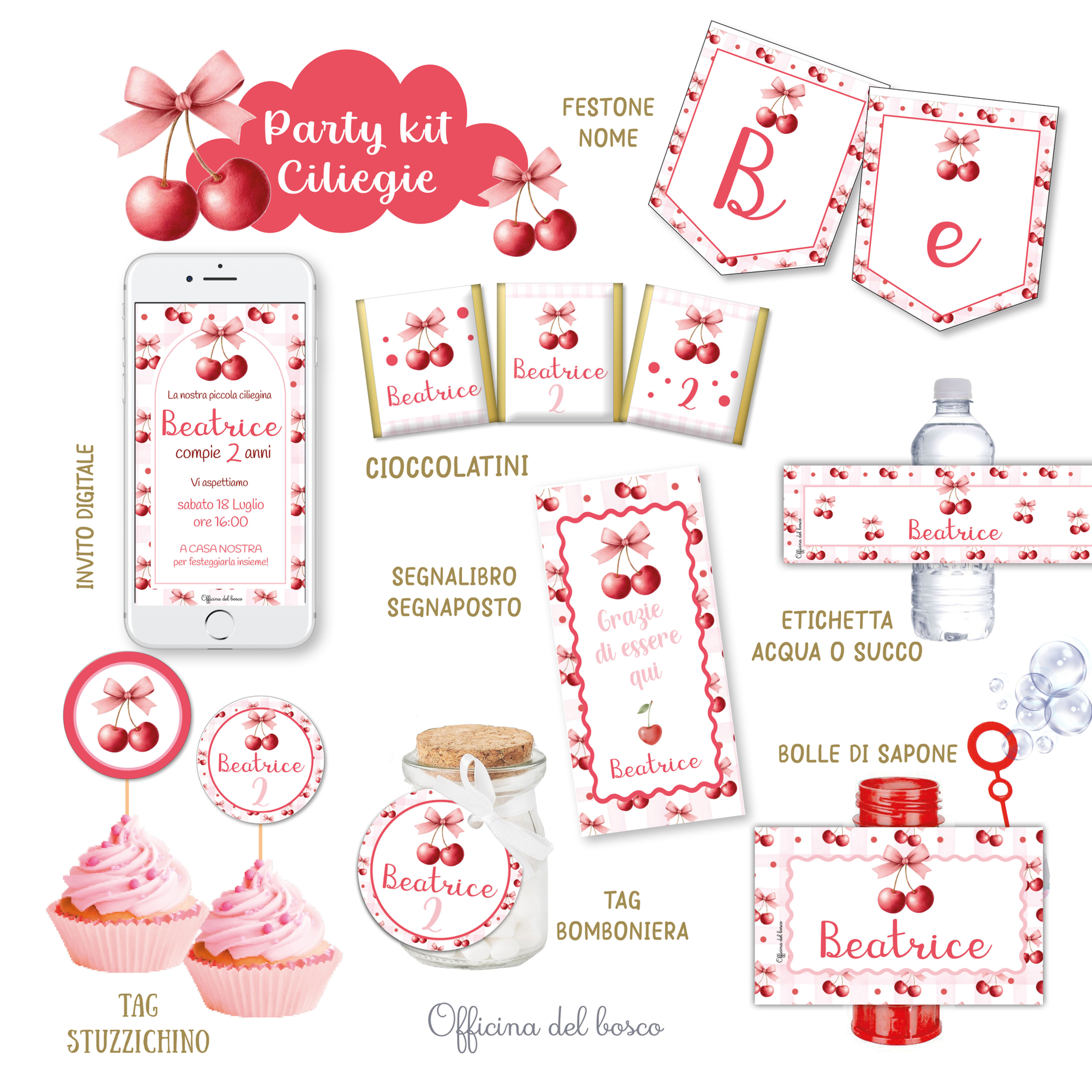 Party Kit Tema Ciliegie – Festa Bambini