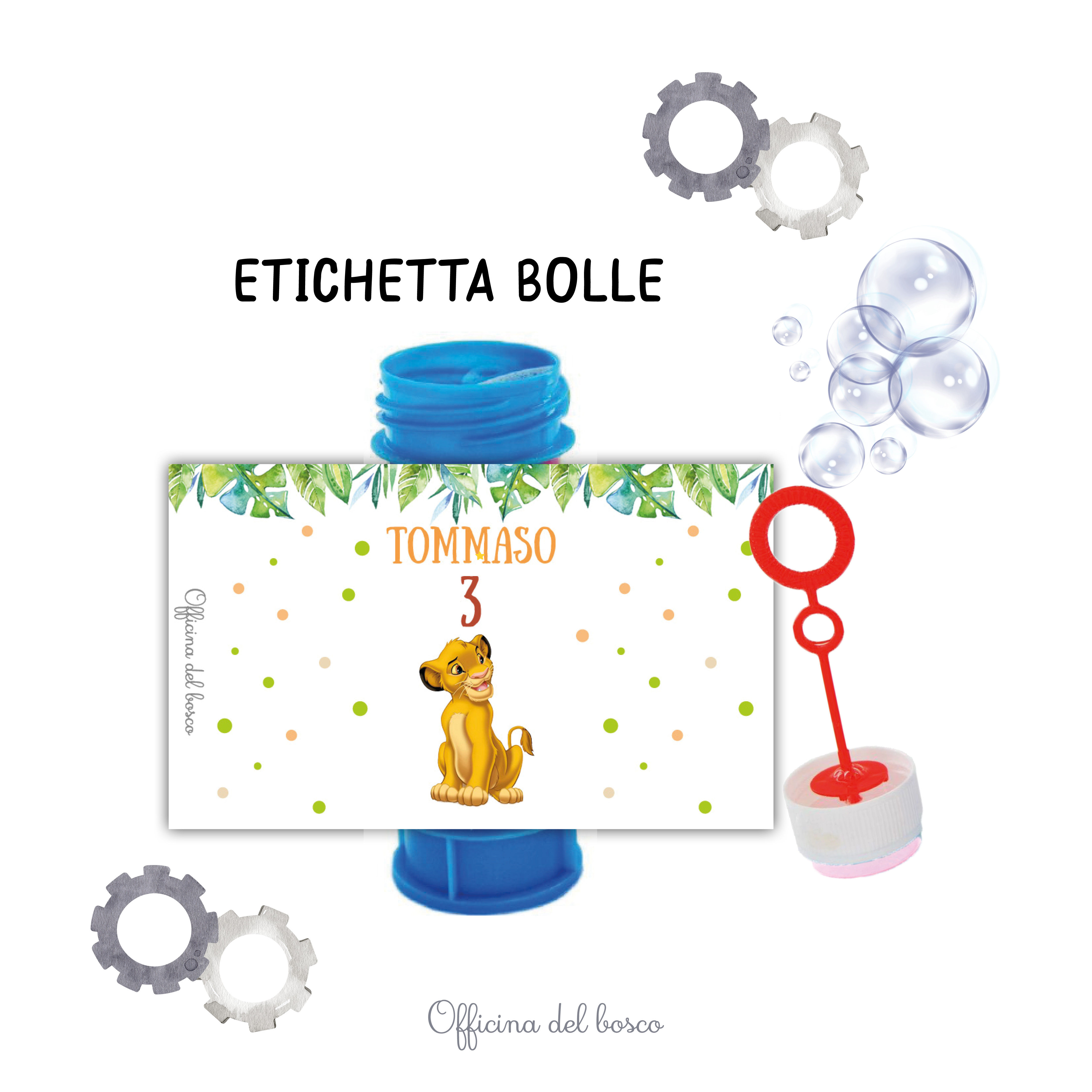 Bolle di sapone personalizzati Re Leone simba