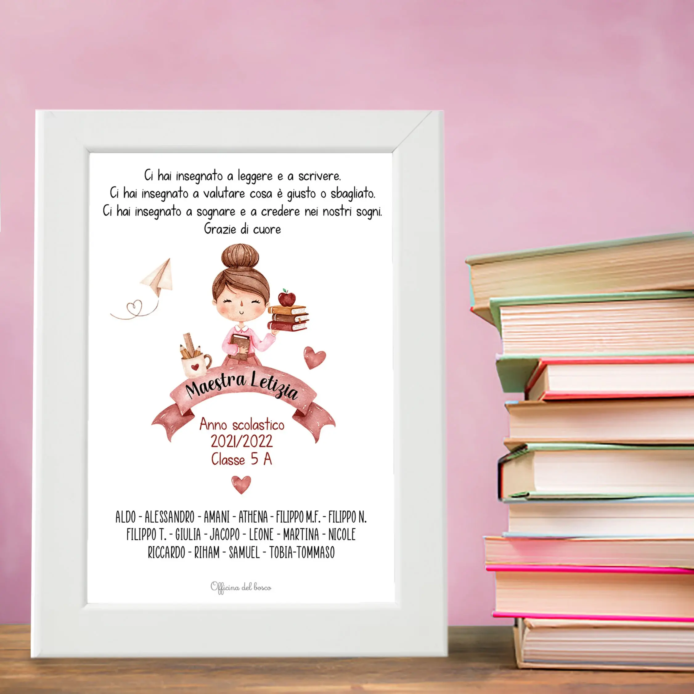 Quadretto Regalo Maestra o Maestro