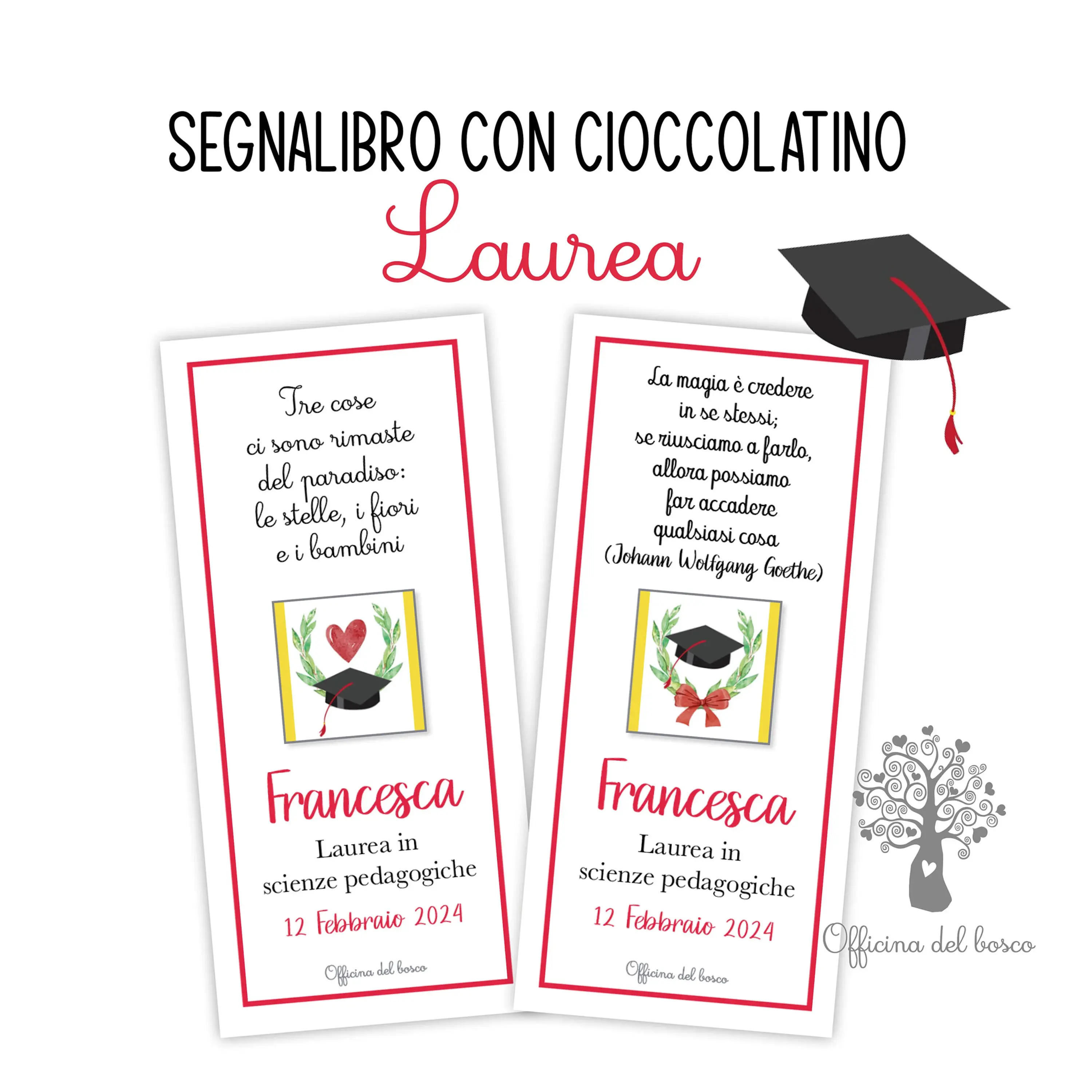 segnalibro per festa laurea