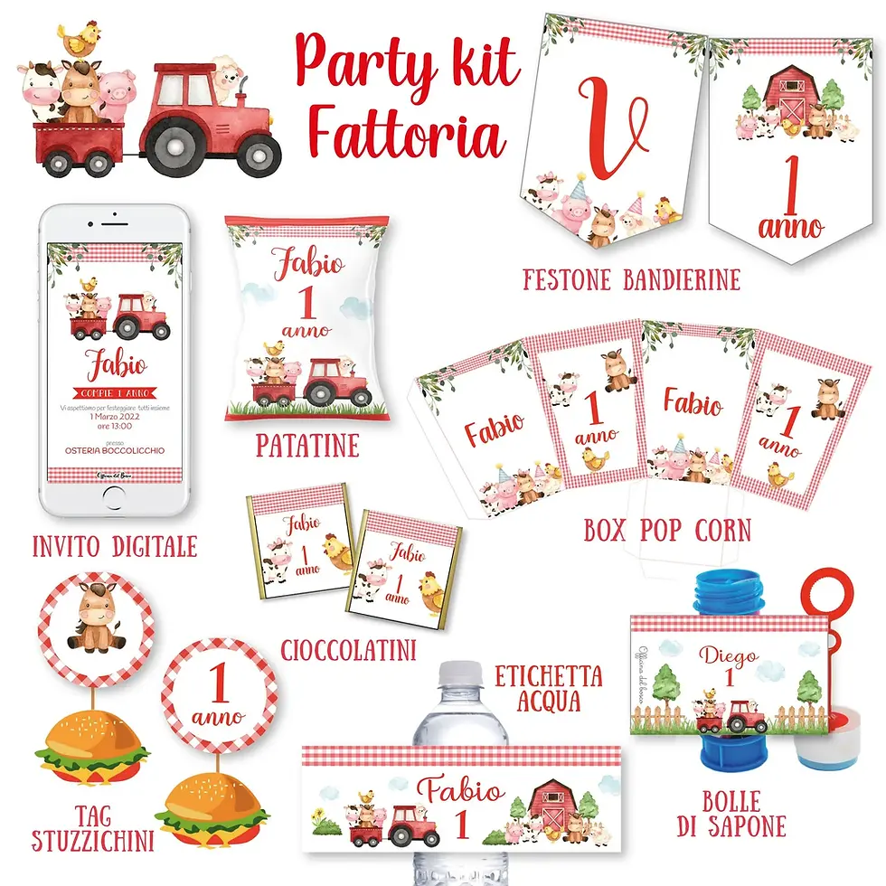 Party Kit Animali della Fattoria