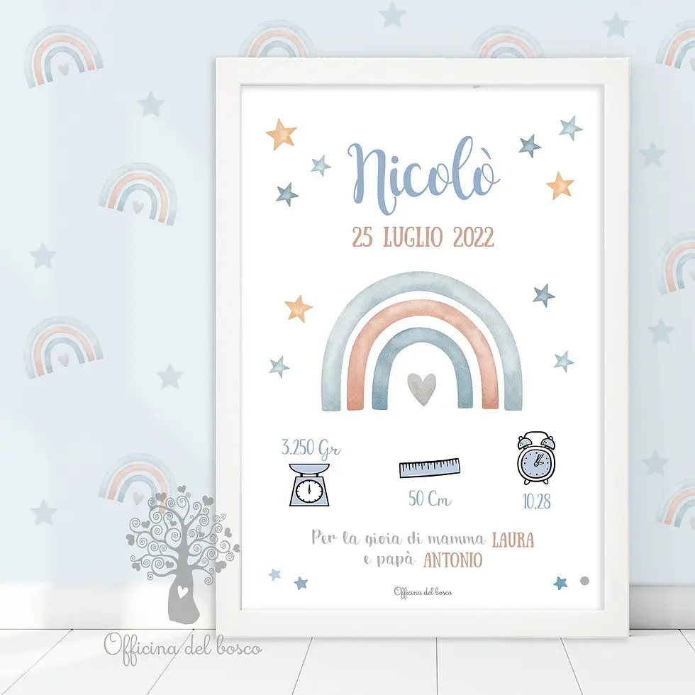 quadretto nascita arcobaleno