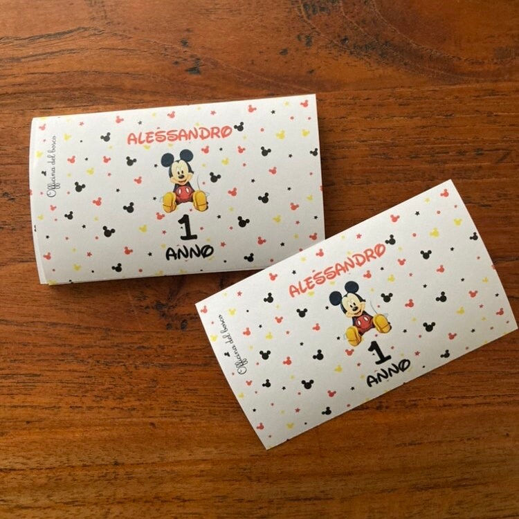 etichette festa compleanno Topolino