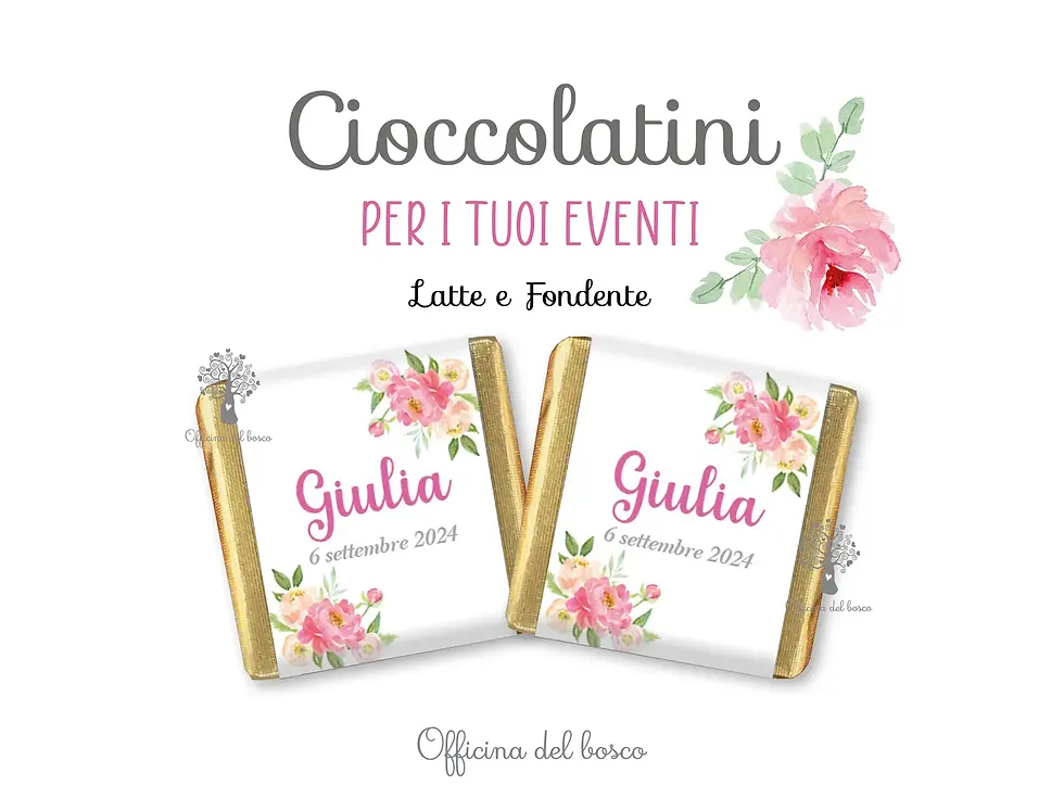 Cioccolatini personalizzati fiori peonie Matrimonio