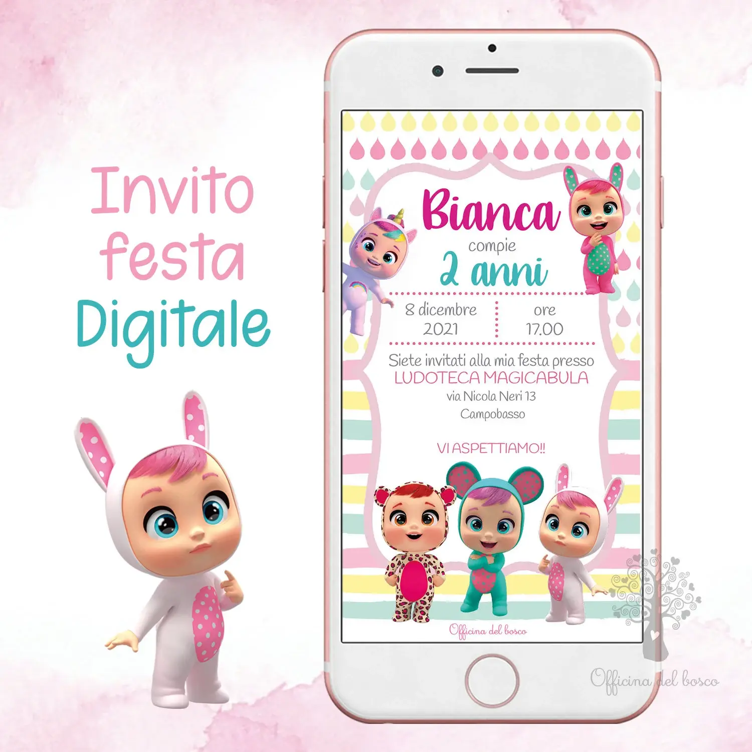 Invito Digitale Personalizzato Bambina – Cry Baby
