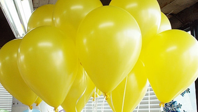 Metallic Latex Balloons 12 Inch – Yellow, 100 pcs/pack