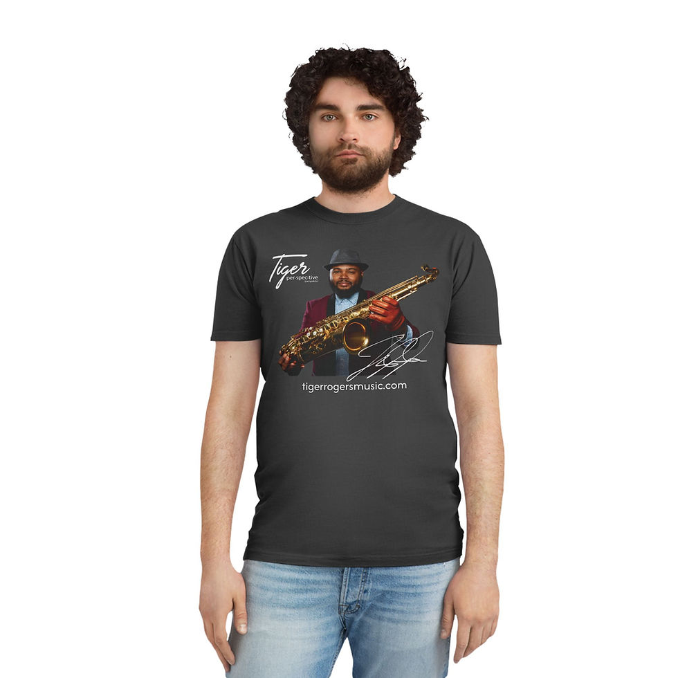 Thumbnail: Tiger Saxophone Unisex Faded Shirt - Music Lover Gift