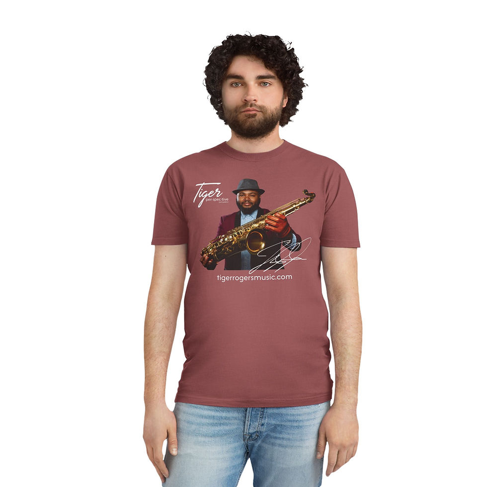Thumbnail: Tiger Saxophone Unisex Faded Shirt - Music Lover Gift