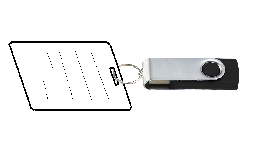 Miniatura: USB 8 GB con Tarjeta impresa a color (texto, instrucciones, misión)