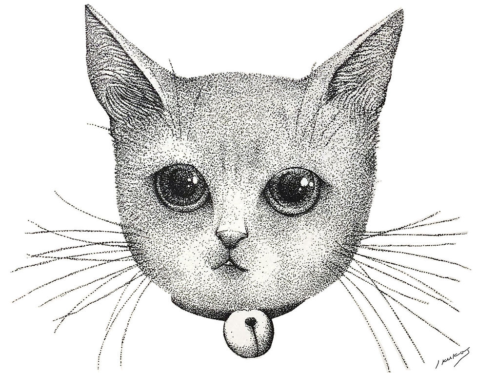 シバイクコ , 猫 The face Ⅰ , 2019 , 23×21cm , リトグラフ , ¥6,000