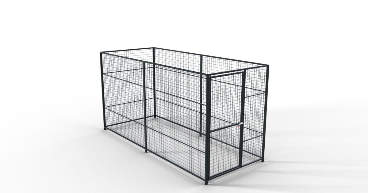 4ft x 10ft x 5ft Powder-coated Kennel