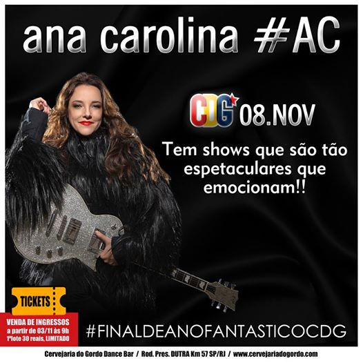 Ana Carolina apresenta sucessos de seu novo álbum, em Lorena/SP.