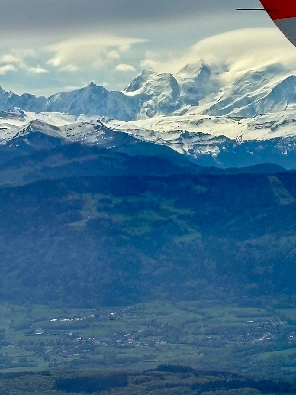 en avion en vol en Suisse