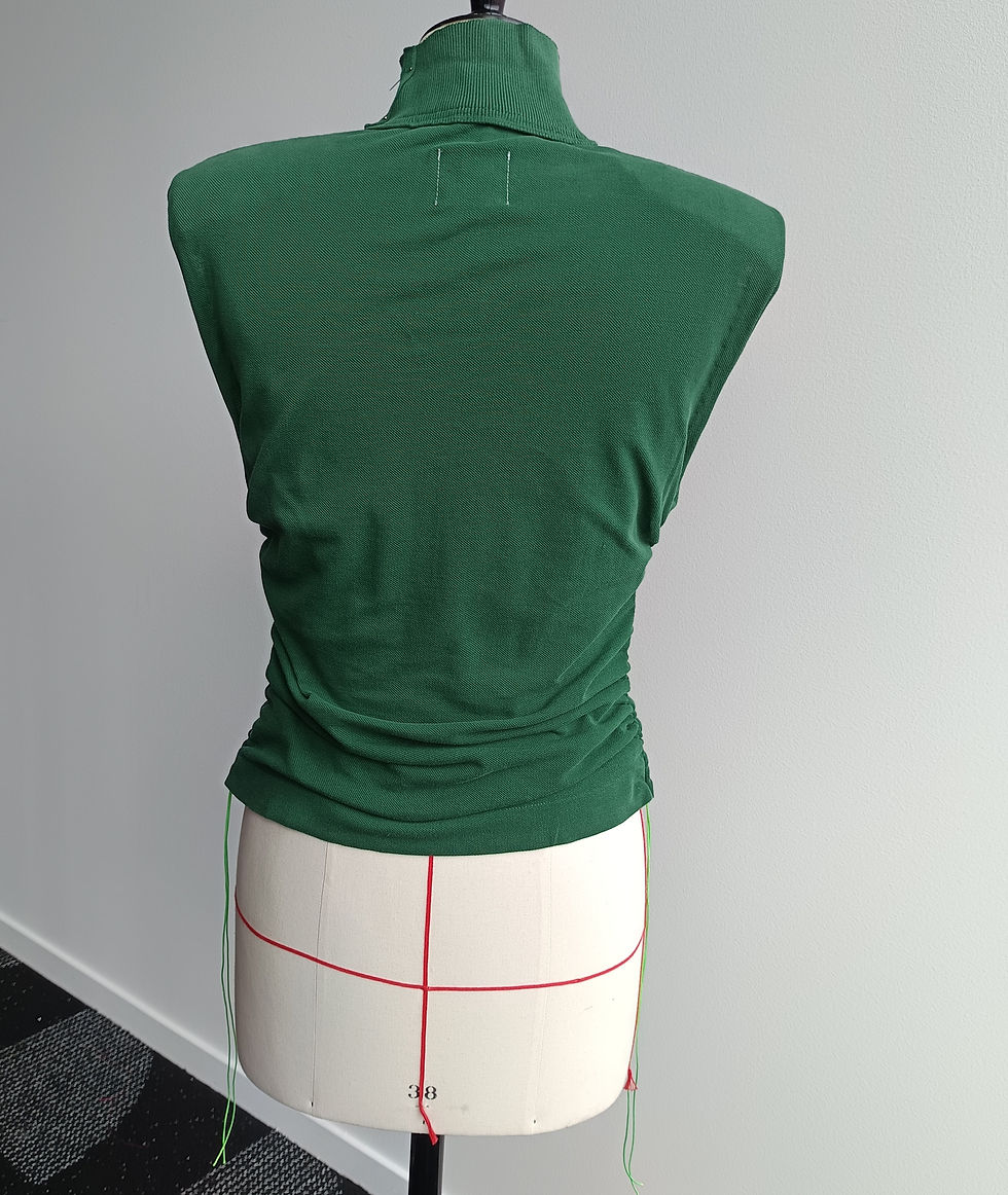 Thumbnail: Reworked green draped Lacoste polo