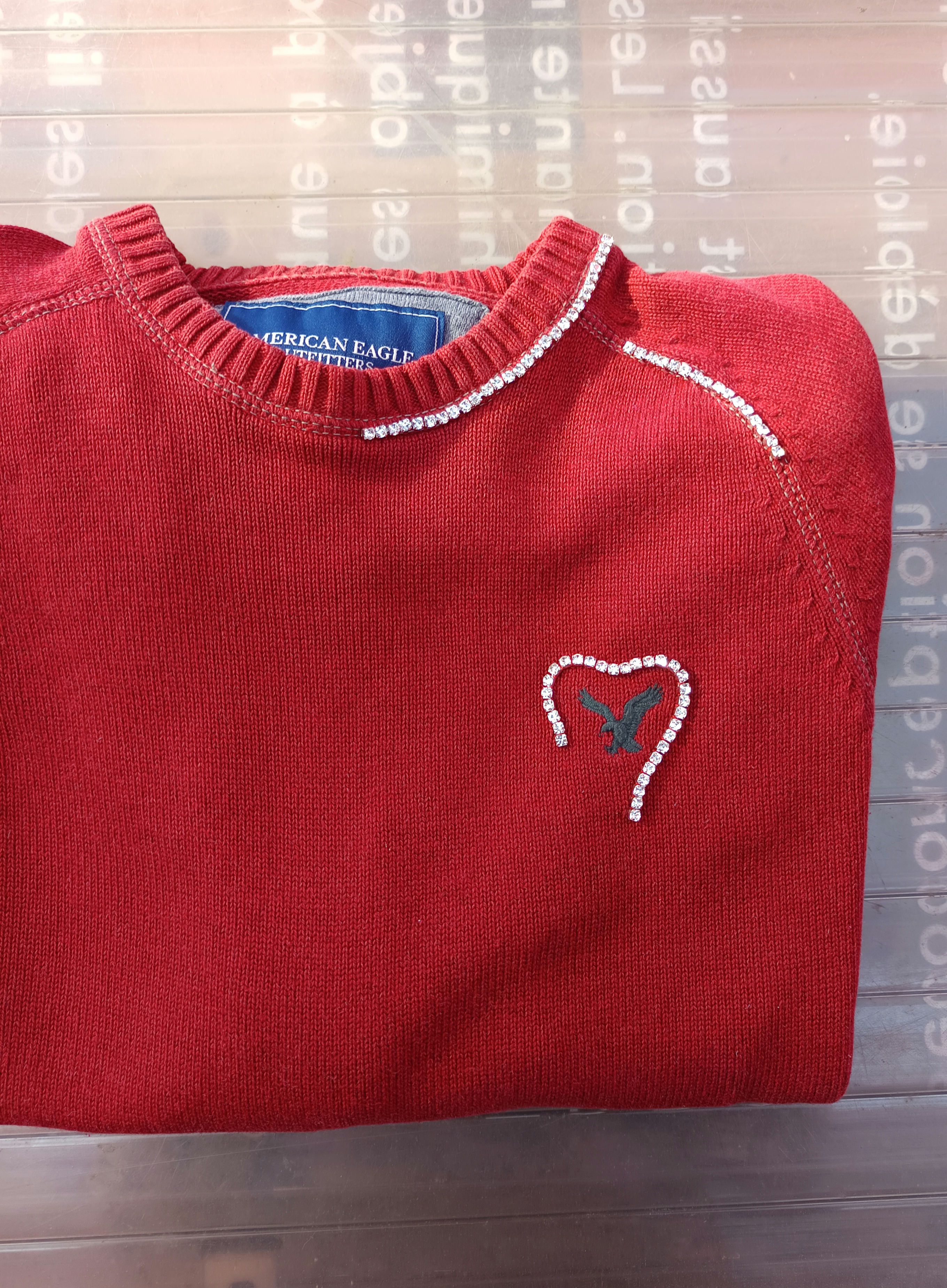 Reworked Red sweater - S