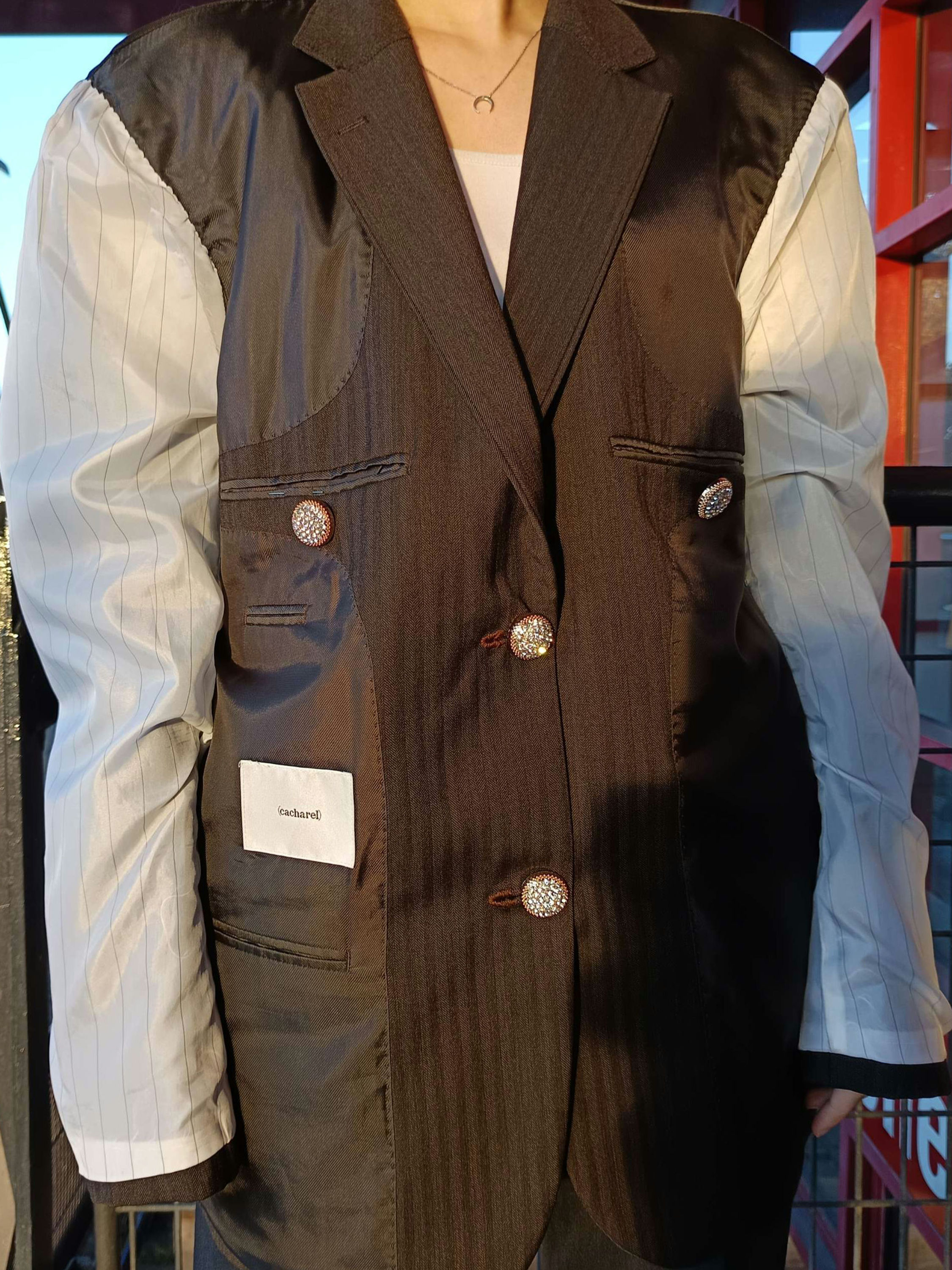Reworked brown Cacharel blazer - Unique size 