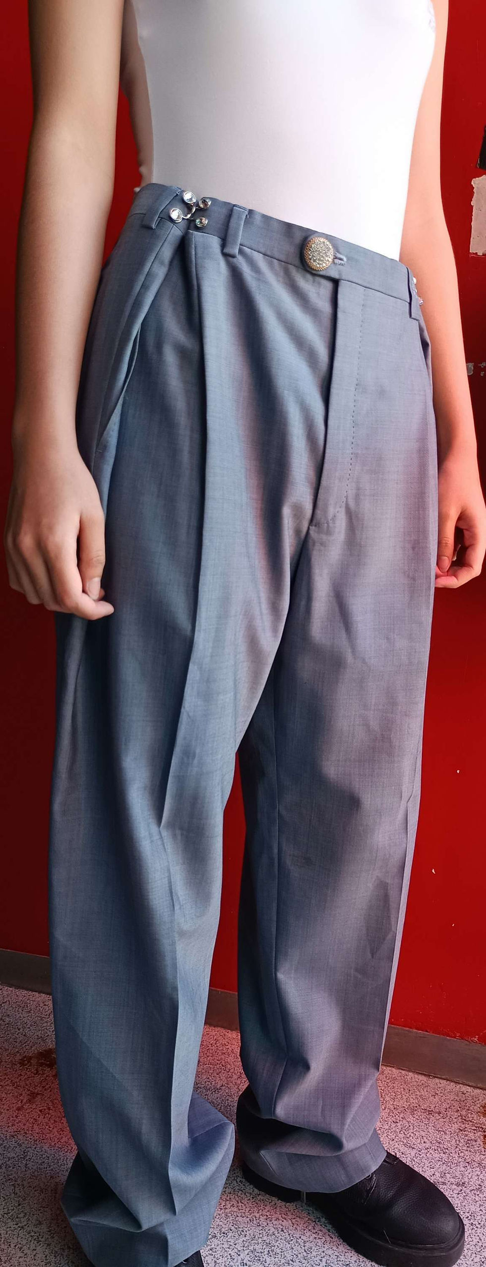 Thumbnail: Reworked grey Burberry trouser - Ajustable size from S to XXL 