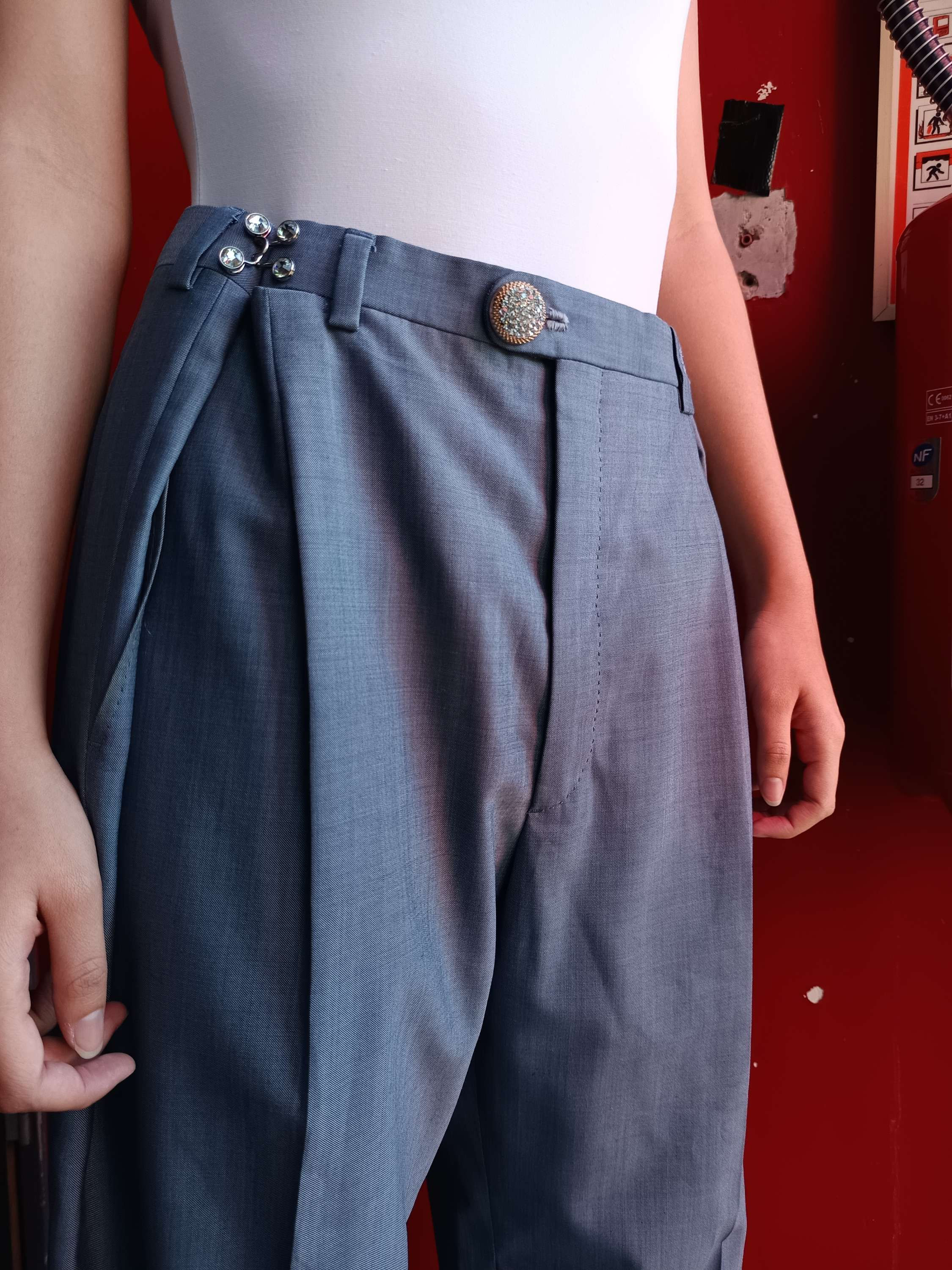 Reworked grey Burberry trouser - Ajustable size from S to XXL