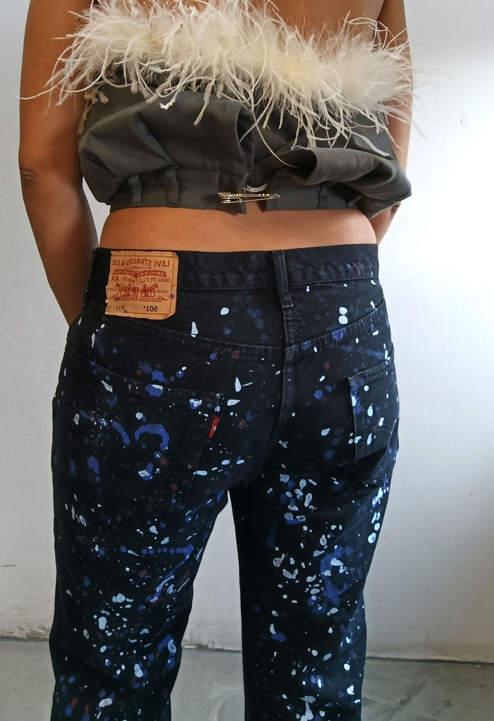 Thumbnail: Reworked black Levi's jean - M/L