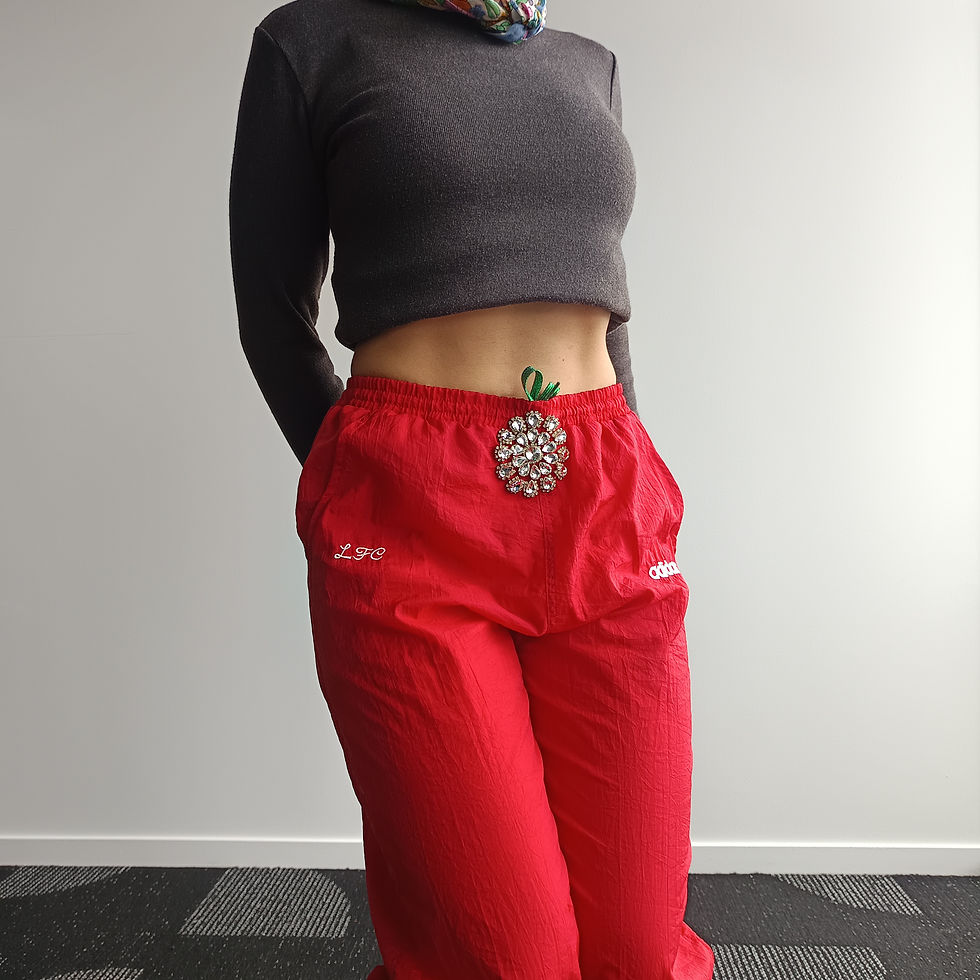 Thumbnail: Reworked Red Adidas trackpant - S/M/L