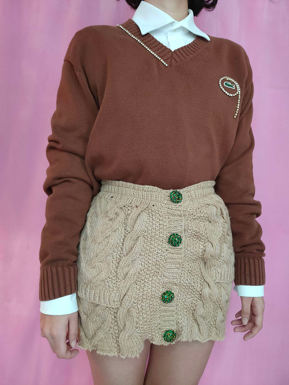 Thumbnail: Reworked Beige skirt - SX/S/M