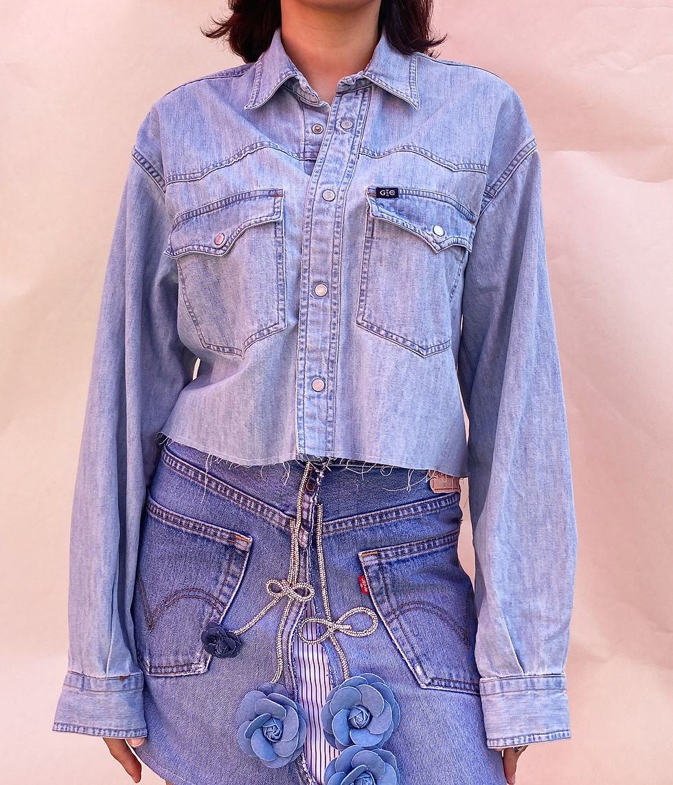Thumbnail: Reworked denim shirt - S/M/L