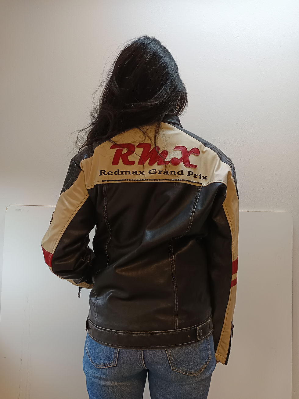 Thumbnail: Reworked leather Racing jacket - L