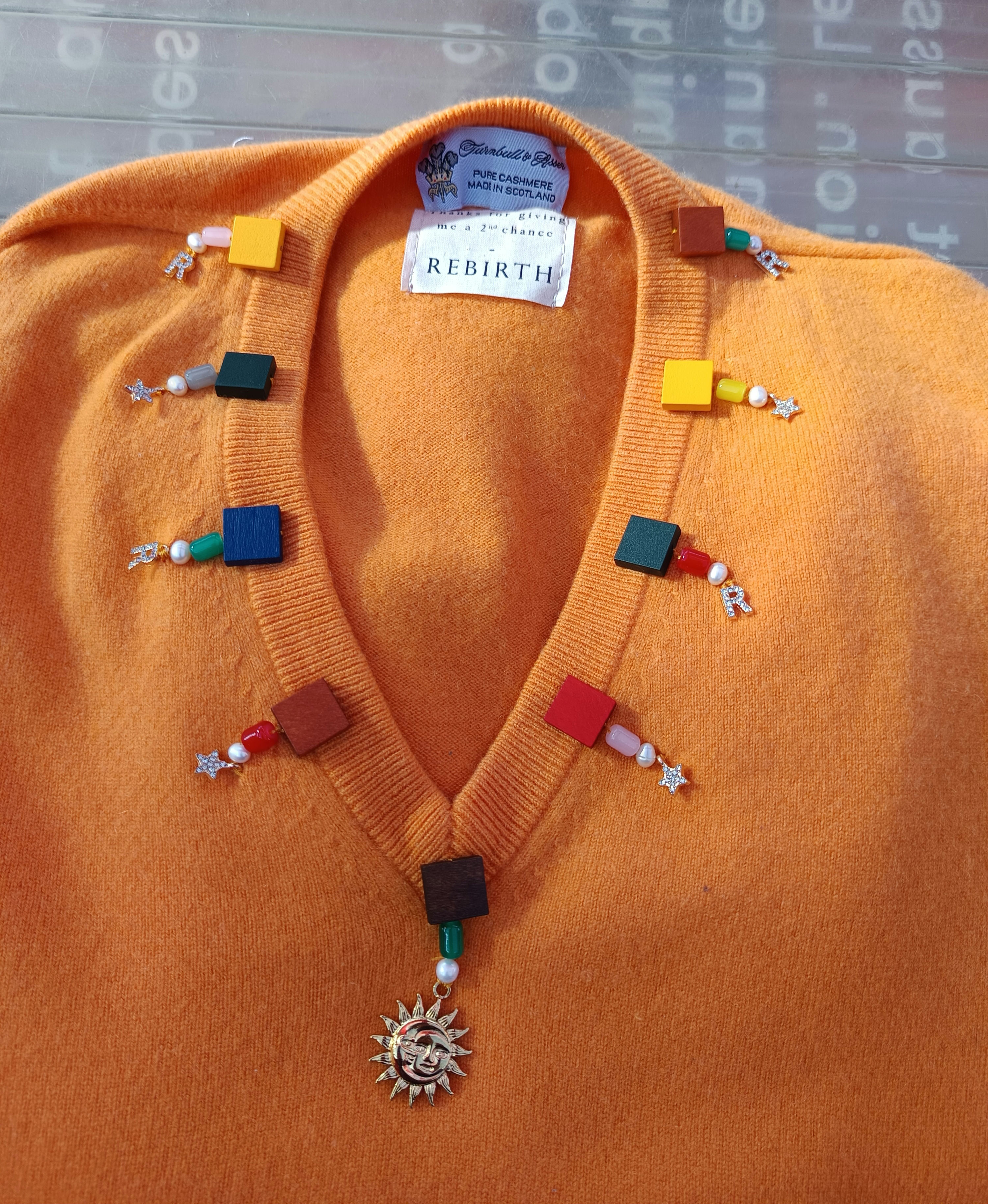 Reworked orange sweater - S/M