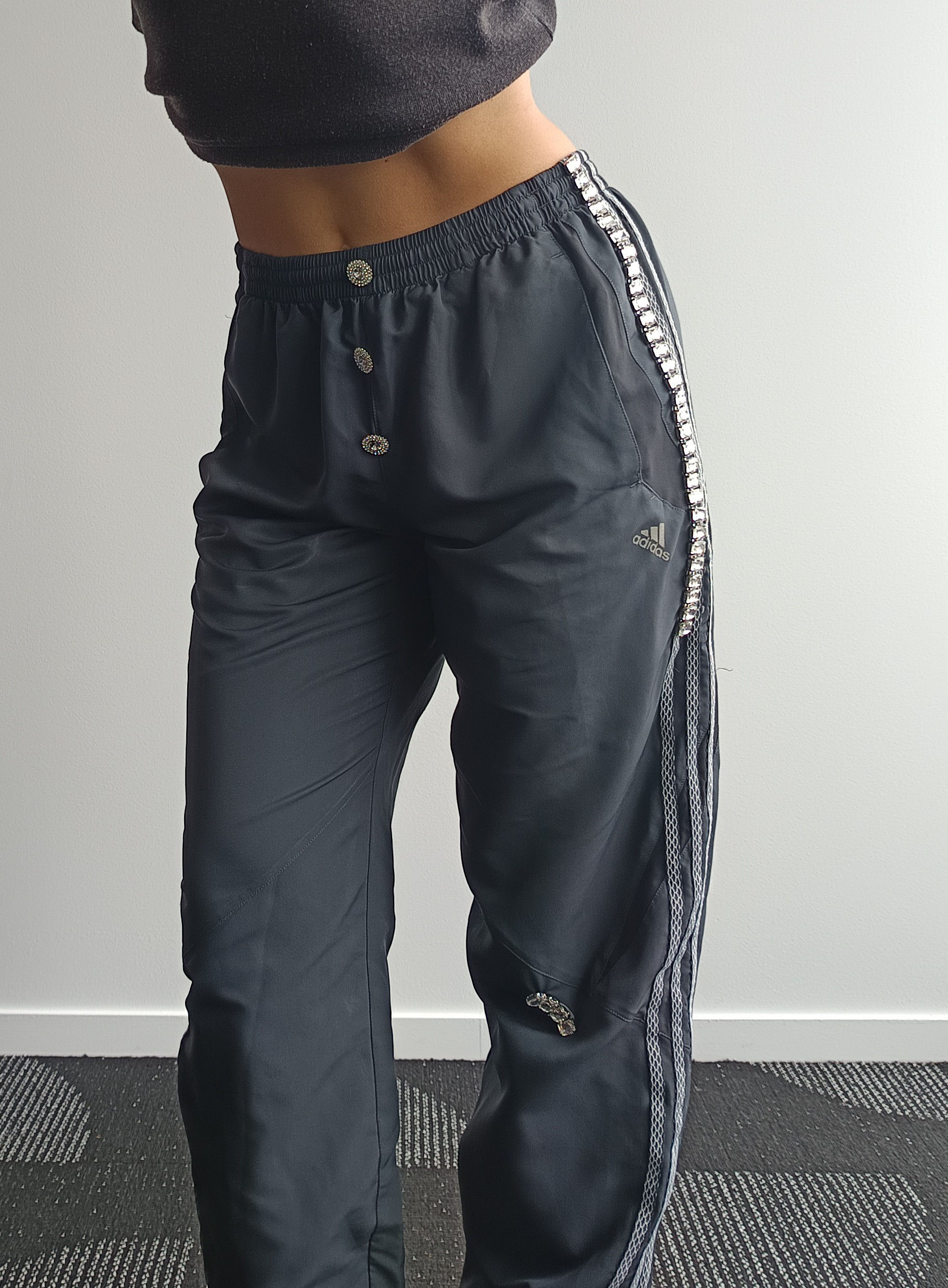 Reworked Grey Adidas trackpant - S/M
