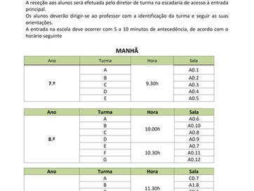 Receção aos alunos 2022-23