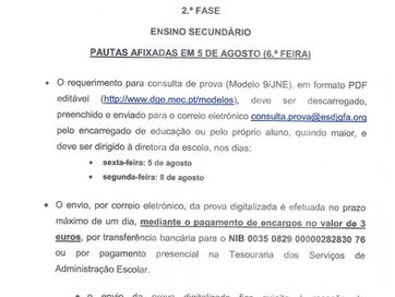 PEDIDOS DE REAPRECIAÇÃO - 2.ª FASE-ENSINO SECUNDÁRIO