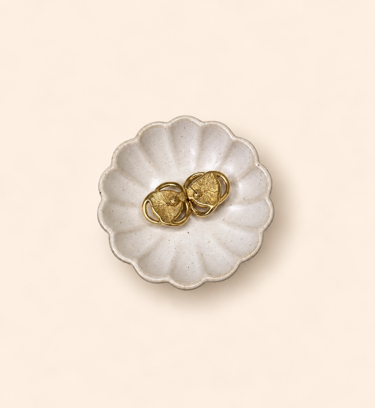 Vintage pearl swirl gold-tone earrings back view