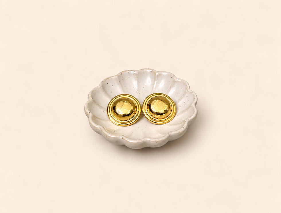 Liz Claiborne gold-tone statement earrings front view