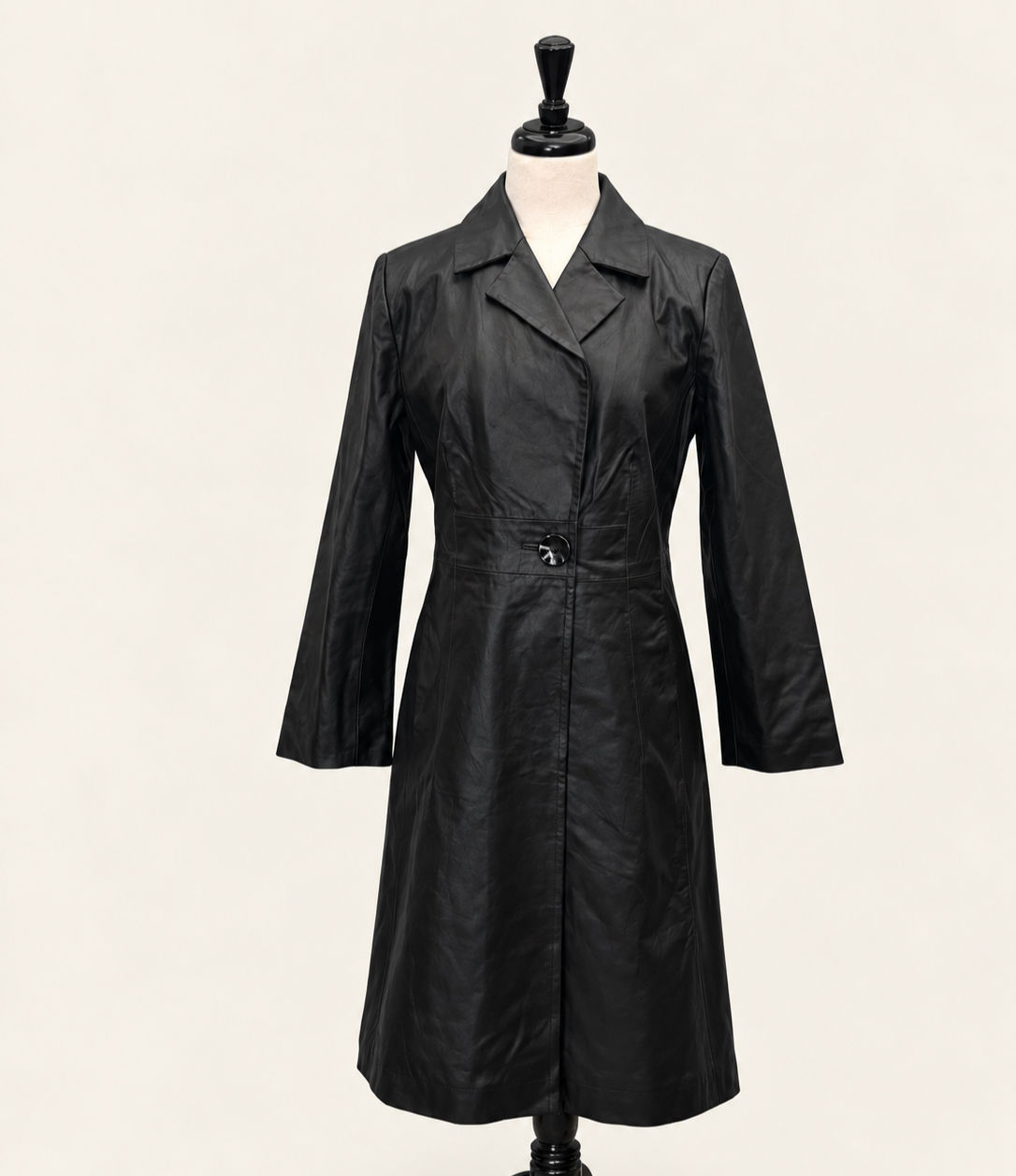 Terry Lewis Classic Luxuries Black Genuine Leather Coat