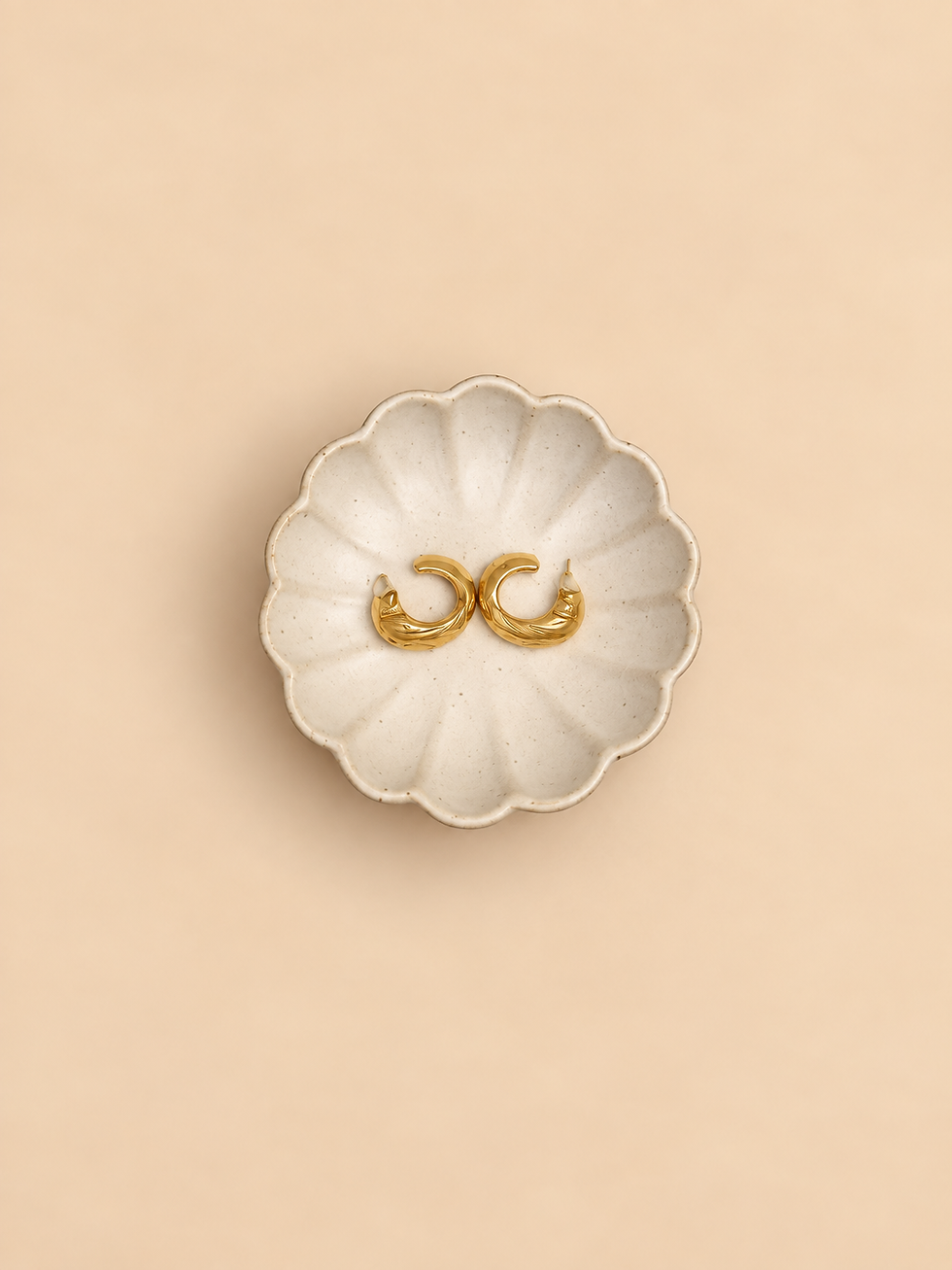 Gold-tone swirl hoop stud earrings back detail