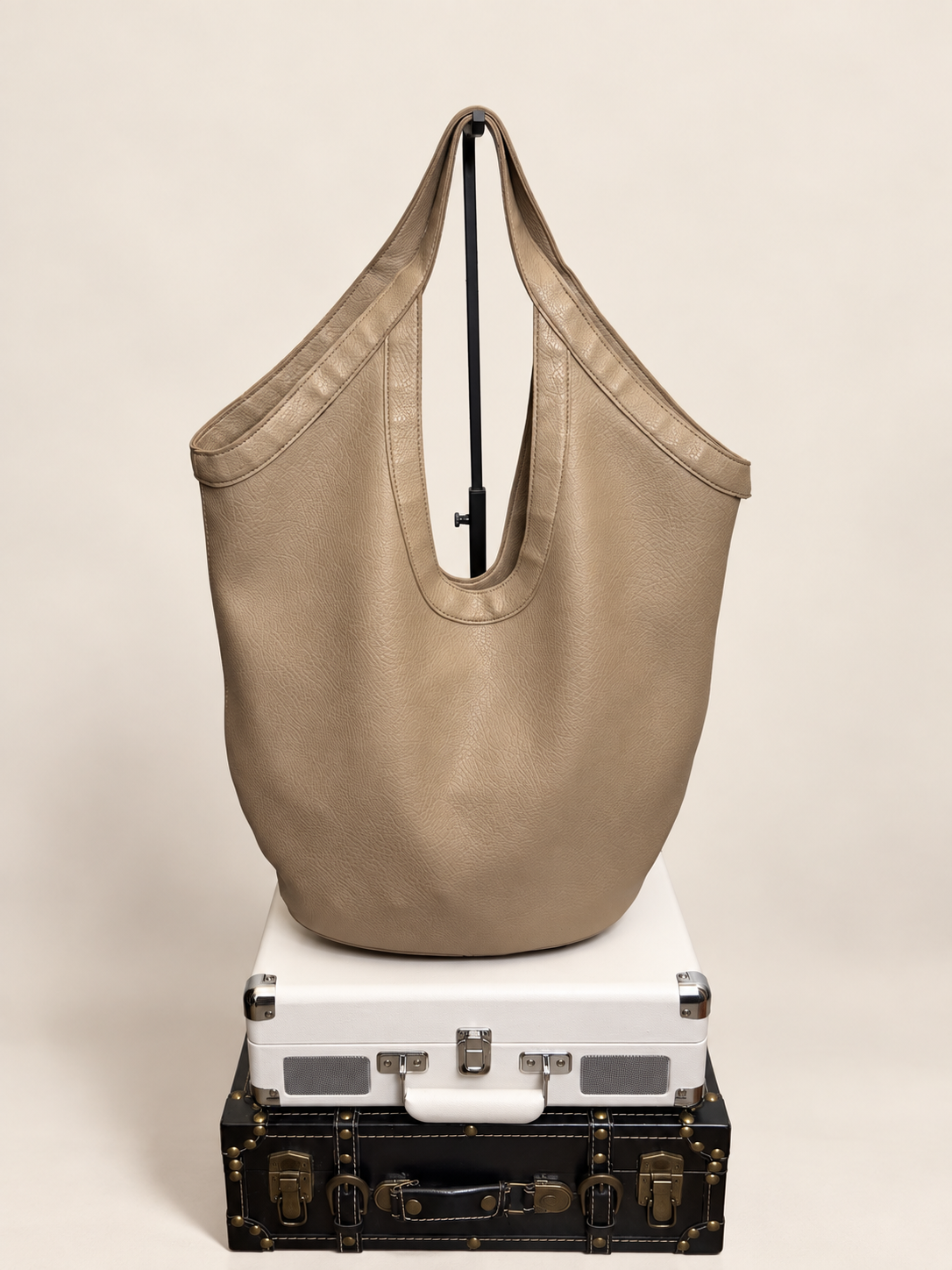 Banana Republic taupe hobo bag with braided shoulder straps