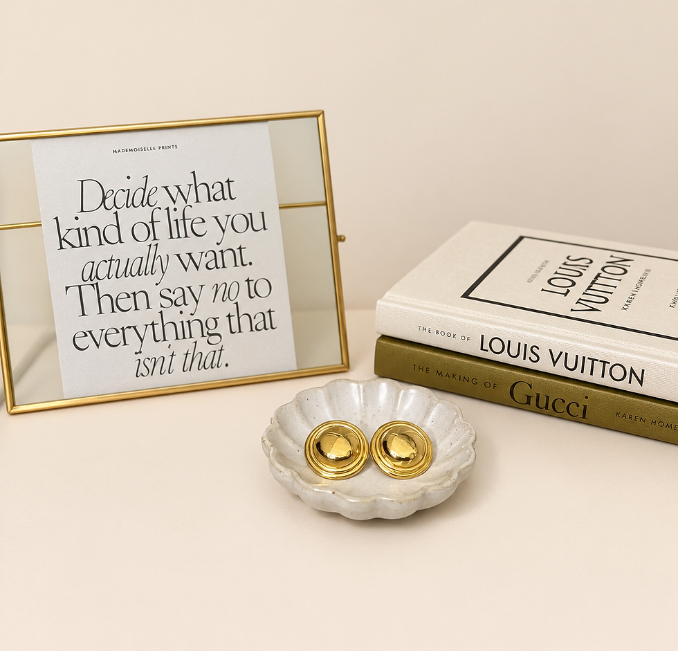 Liz Claiborne gold-tone statement earrings styled display