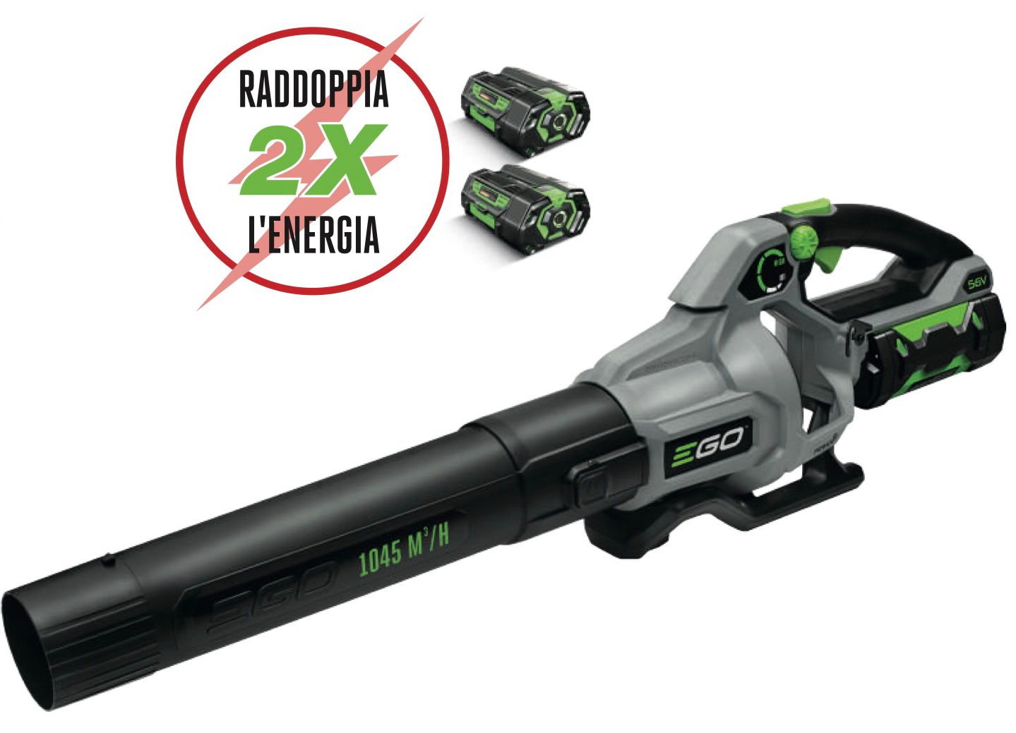 KIT soffiatore LB6151E EGO POWER Plus + 2 batterie da 2,5 Ah + caricabatterie