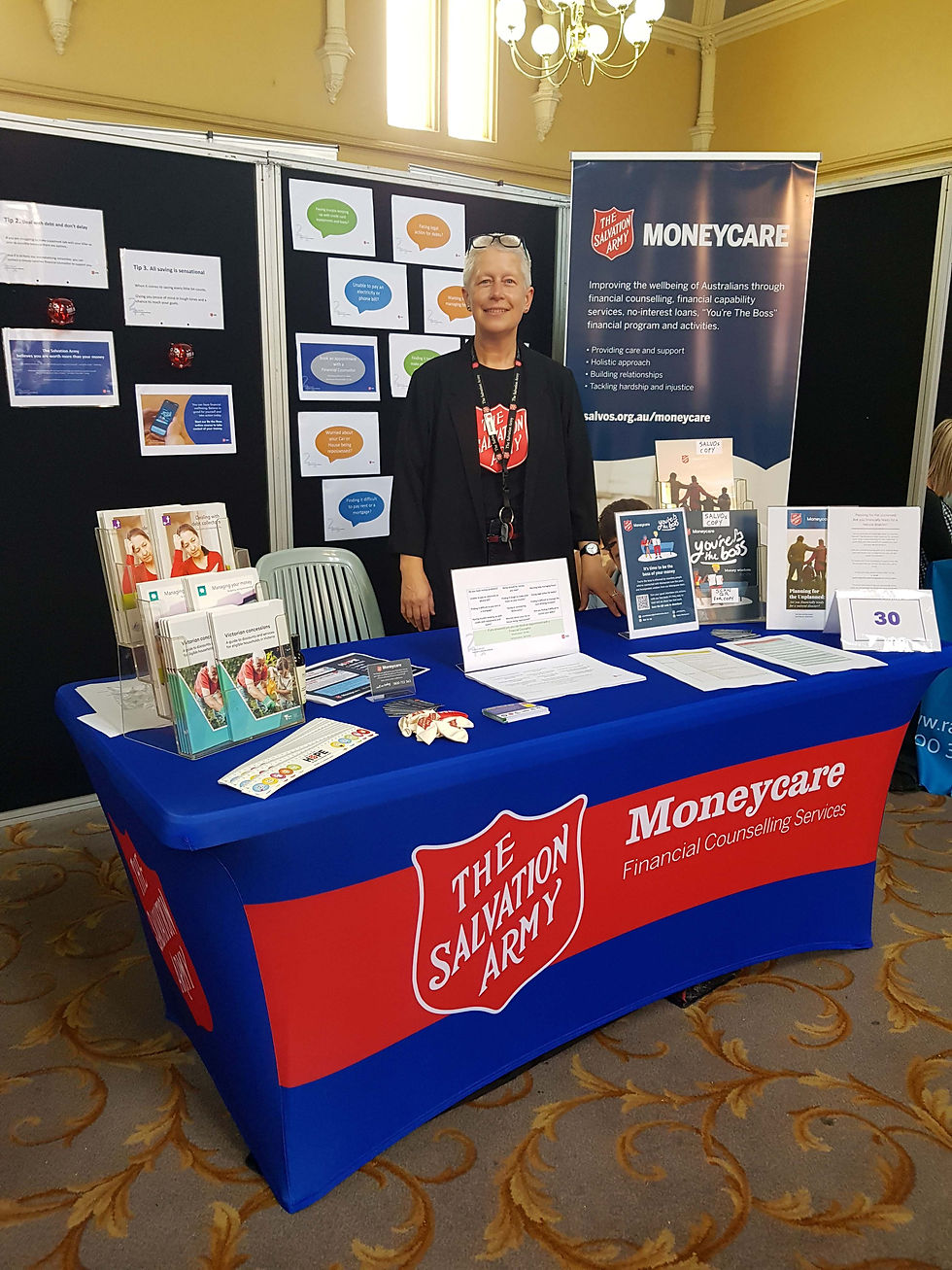 Moneycare's Veronica Bajkiewicz at the expo. Image: Supplied
