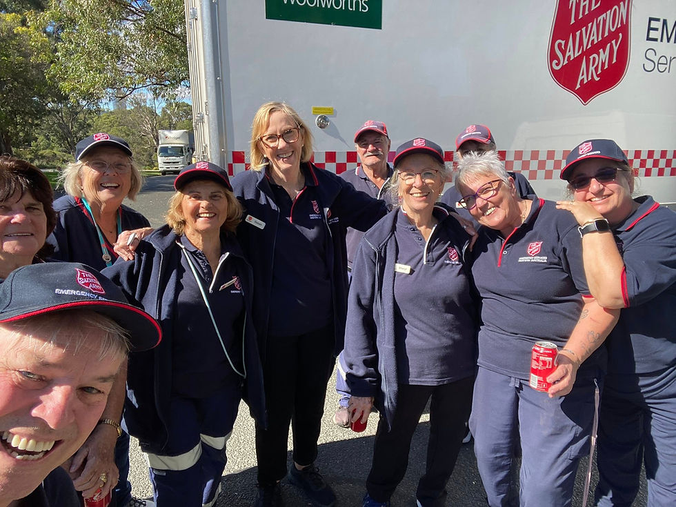 Salvation Army Emergency Services volunteers at the International Firefighters Day memorial services in Kings Park, Perth. Image: Facebook