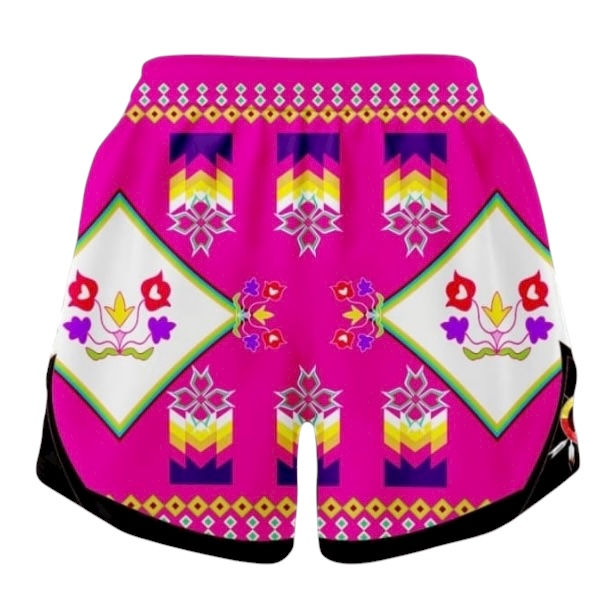Pink Running Shorts-Hinglu Huber Floral