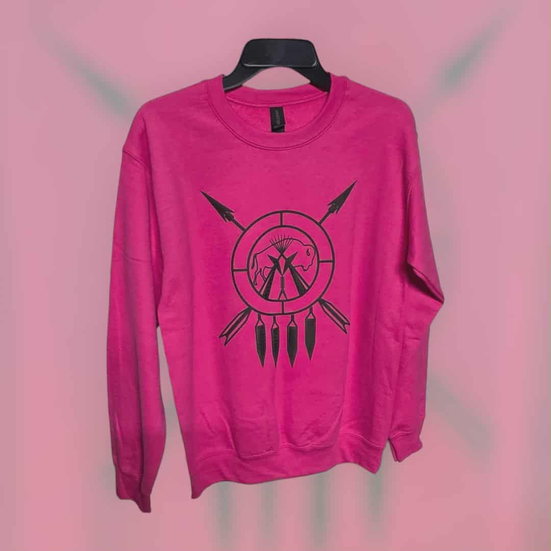 Pink- Puff Print Logo Crew Neck Sweatshirt