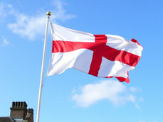 English flag being flown at event
