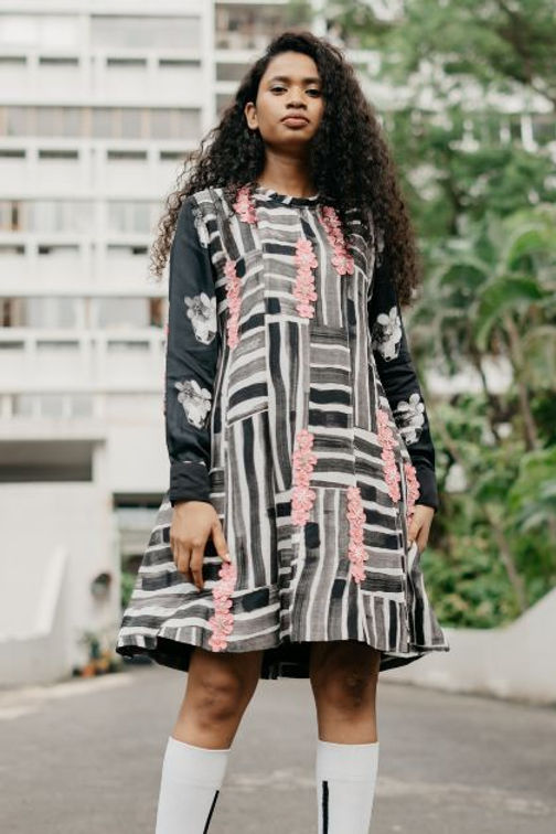 knee length dresses for ladies Seasalt Black Floral Midi Dress main image 1